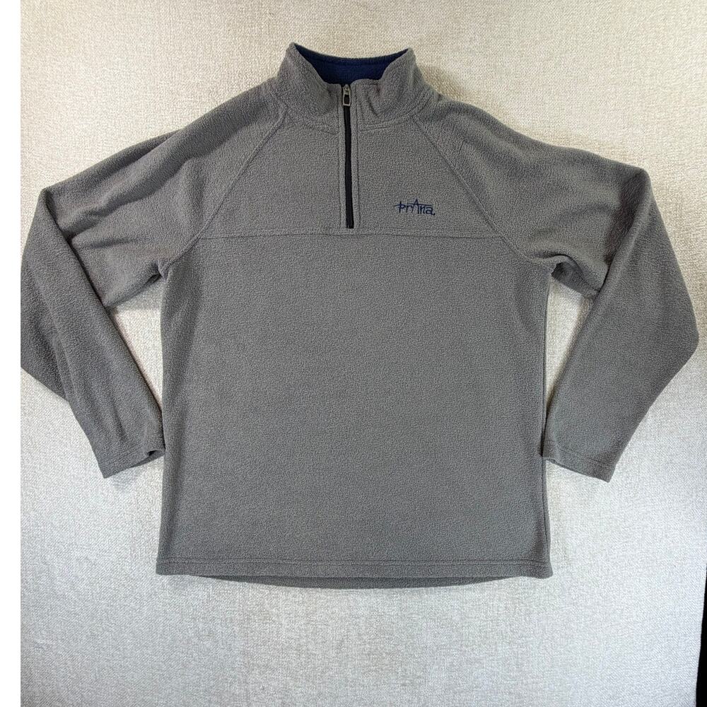 prAna Men L Texture Fleece Half Zip Long Sleeve Pullover Outdoor Hiking Sweater
